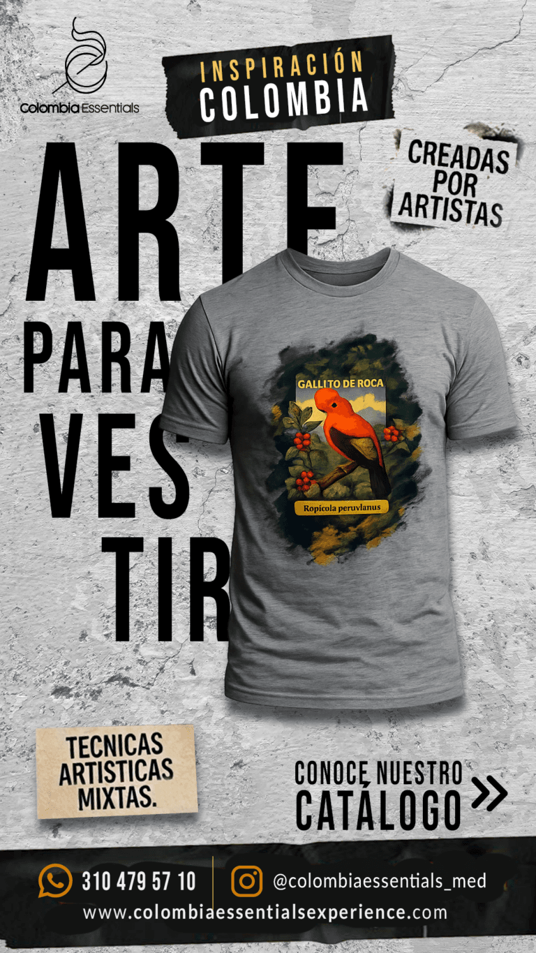 Camisetas-Artisticas-2-Gallito-de-roca-pajaro-colombia-essentials